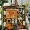 Sunflower  I Will Love Lord Quilt Blanket  Quilt